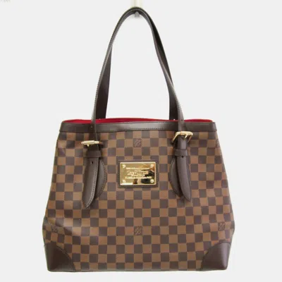 Pre-owned Louis Vuitton Damier Hampstead Mm Tote Bag Brown