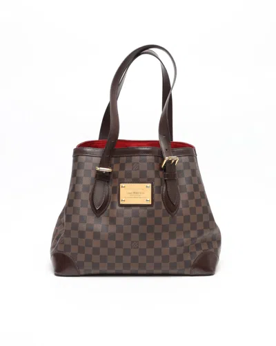 Pre-owned Louis Vuitton Damier Hampstead Mm Tote Bag In Brown