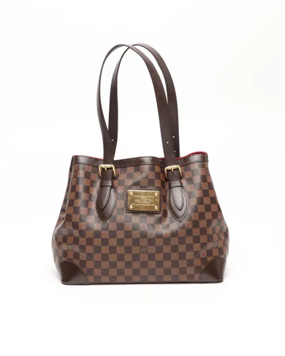 Pre-owned Louis Vuitton Damier Hampstead Mm Tote Bag In Brown