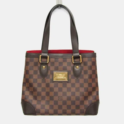 Pre-owned Louis Vuitton Damier Hampstead Pm Handbag Ebene In Brown
