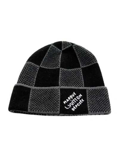 Pre-owned Louis Vuitton Damier Heritage Beanie In Gray