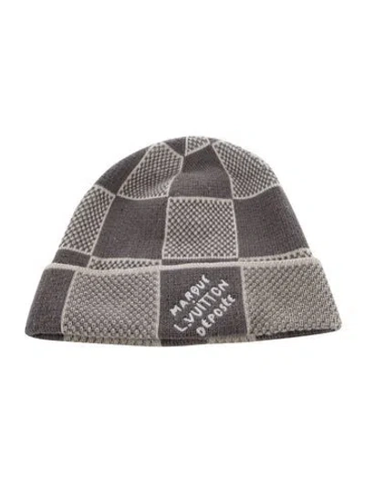 Pre-owned Louis Vuitton Damier Heritage Beanie In Gray