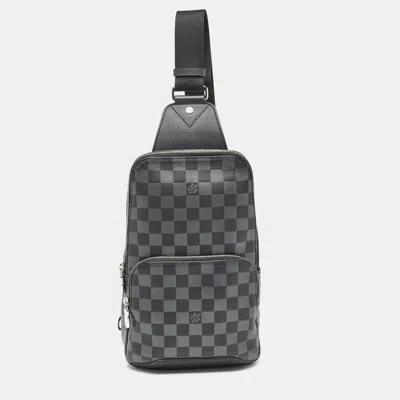 Pre-owned Louis Vuitton Damier Infini Avenue Sling Bag In Black