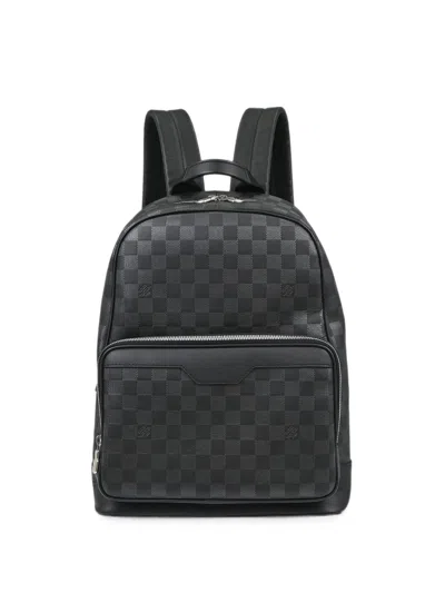 Pre-owned Louis Vuitton Damier Infini Campus Backpack In Black