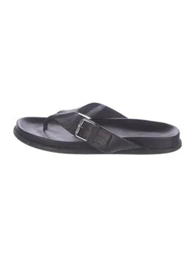 Pre-owned Louis Vuitton Damier Infini Leather Flip Flops In Black