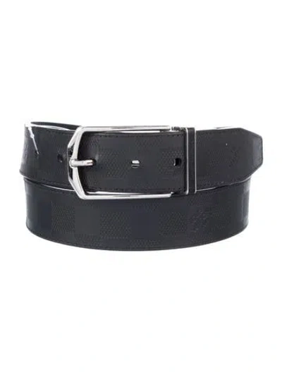 Pre-owned Louis Vuitton Damier Infini Leather Waist Belt In Black