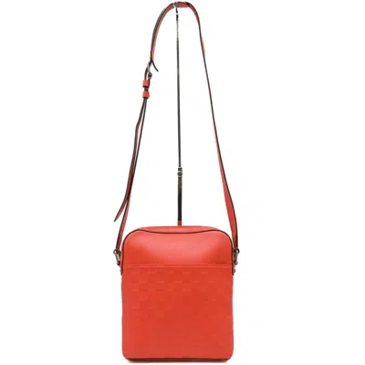 Pre-owned Louis Vuitton Damier Infini Red Color Leather Shoulder Bag ()