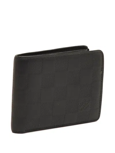 Pre-owned Louis Vuitton Damier Infini Slender Bifold Wallet In Black