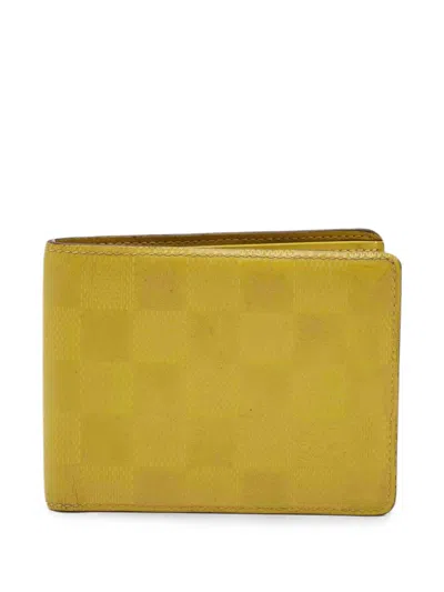 Pre-owned Louis Vuitton Damier Infini Slender Wallet In Yellow