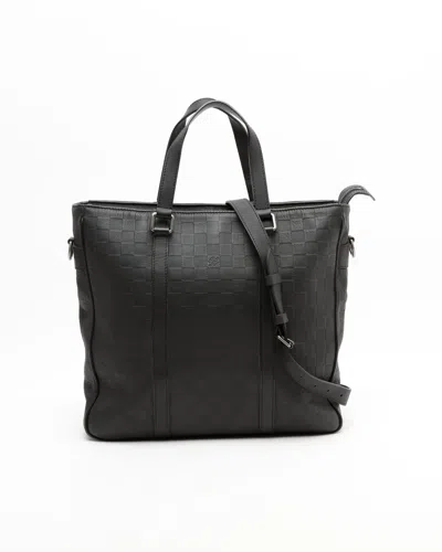 Pre-owned Louis Vuitton Damier Infini Tadao Pm Tote Bag In Black
