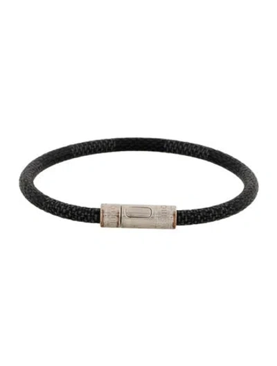 Pre-owned Louis Vuitton Damier Keep It Bangle Bracelet, 7.5" In Black