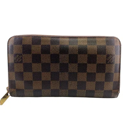 Pre-owned Louis Vuitton Damier Leather Long Wallet (bi-fold) () In Brown