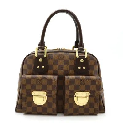 Pre-owned Louis Vuitton Damier Manhattan Pm Handbag N48173 In Brown