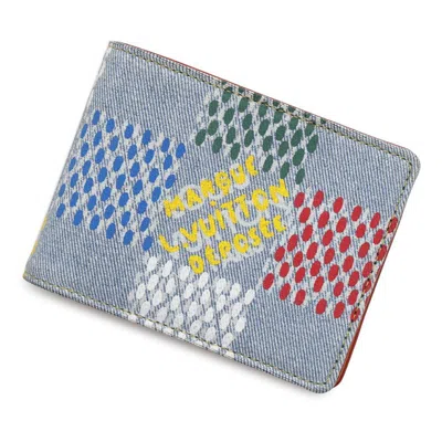 Pre-owned Louis Vuitton Damier Multi-color Denim Bill Wallet (bi-fold) ()