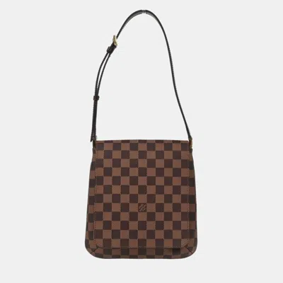 Pre-owned Louis Vuitton Damier Musette Salsa Short Shoulder Bag In Brown