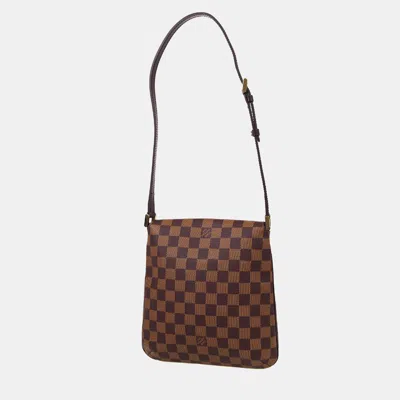 Pre-owned Louis Vuitton Damier Musette Salsa Short Strap Shoulder Bag In Brown