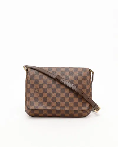 Pre-owned Louis Vuitton Damier Musette Tango Bag In Brown