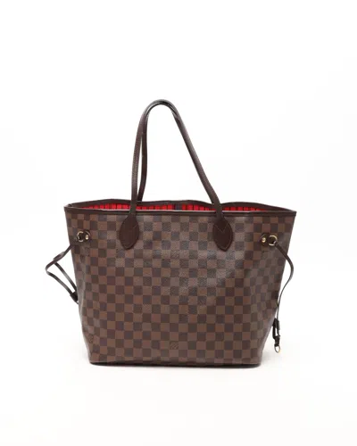 Pre-owned Louis Vuitton Damier Neverfull Mm Tote Bag In Brown