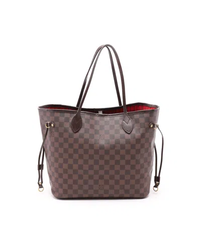Pre-owned Louis Vuitton Damier Neverfull Mm Tote In Brown