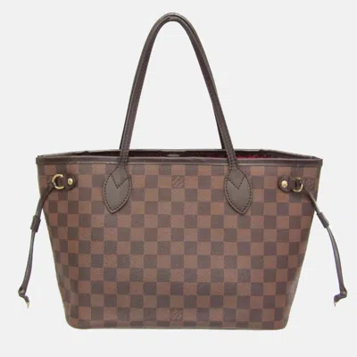 Pre-owned Louis Vuitton Damier Neverfull Pm Tote Bag Brown