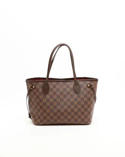 Pre-owned Louis Vuitton Damier Neverfull Pm Tote Bag In Brown