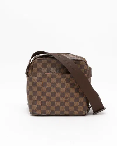 Pre-owned Louis Vuitton Damier Olav Pm Bag In Brown