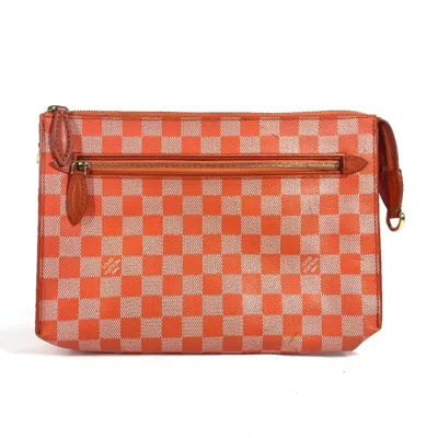 Pre-owned Louis Vuitton Damier Orange Pimont Damier Canvas Clutch Bag Pouch Shoulder Bag ()