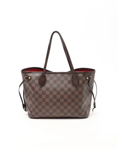Pre-owned Louis Vuitton Damier Pm Neverfull Bag In Brown