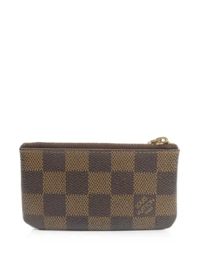 Pre-owned Louis Vuitton Damier Pochette Cles Coin Pouch In Brown