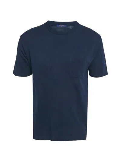 Pre-owned Louis Vuitton Damier Pocket T-shirt In Blue