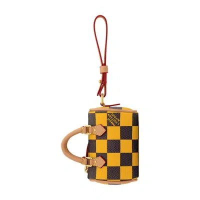 Louis Vuitton Damier Pop Mini Speedy Bag Charm In Yellow