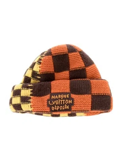 Pre-owned Louis Vuitton Damier Pop Split Beanie In Brown