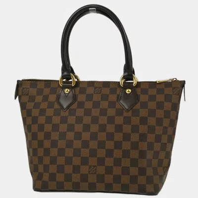 Pre-owned Louis Vuitton Damier Saleya Pm Tote Handbag In Brown