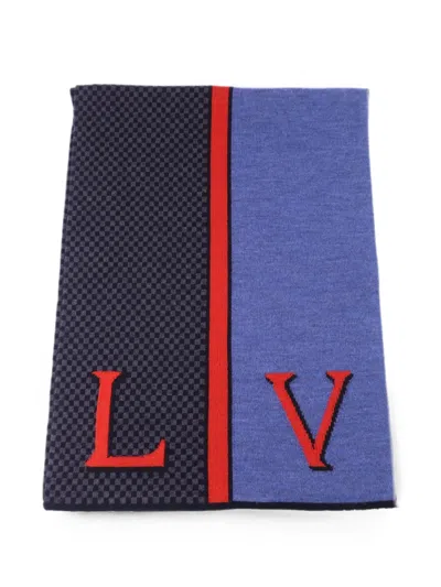 Pre-owned Louis Vuitton Damier Scarf In Blue