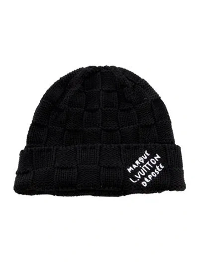Pre-owned Louis Vuitton Damier Snug Beanie W/tags In Black