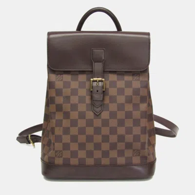 Pre-owned Louis Vuitton Damier Soho Backpack Ebene In Brown