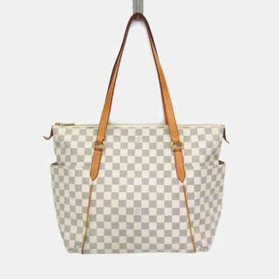Pre-owned Louis Vuitton Damier Totally Mm Tote Bag Azur In Gray