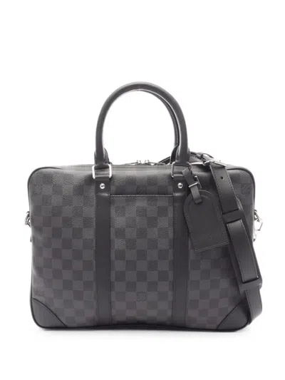 Pre-owned Louis Vuitton Damier-graphite-pattern Briefcase In Black