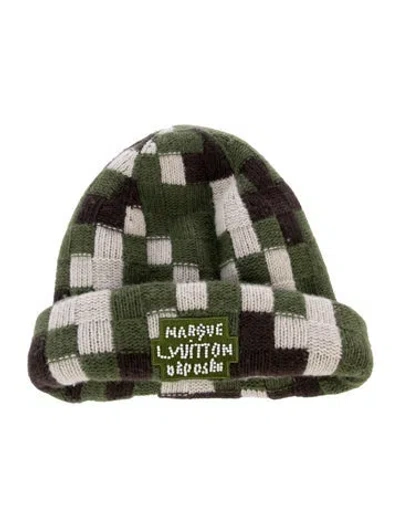 Pre-owned Louis Vuitton Damoflage Knit Beanie In Green