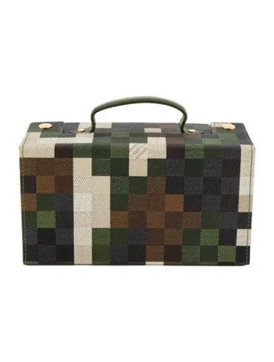 Pre-owned Louis Vuitton Damoflage Vittorio Shoe Care Kit In Green