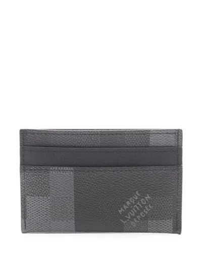 Pre-owned Louis Vuitton Damouflage Card Case In Black