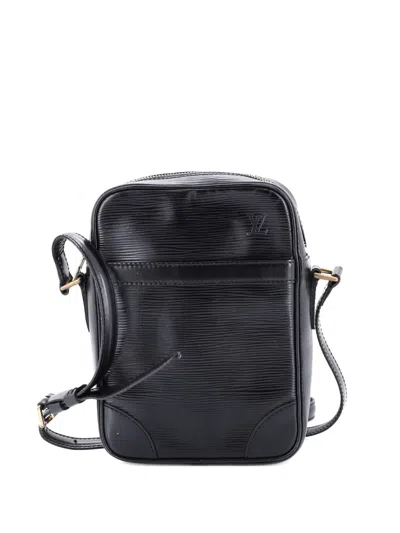 Pre-owned Louis Vuitton Danube Handbag Epi Leather Slim Crossbody Bag In Black