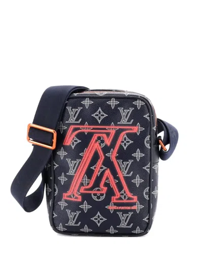 Pre-owned Louis Vuitton Danube Handbag Limited Edition Upside Down Monogram Ink Pm Crossbody Bag In Blue
