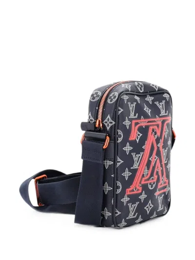 Pre-owned Louis Vuitton Danube Handbag Limited Edition Upside Down Monogram Ink Pm Crossbody Bag In Blue