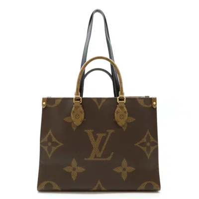 Pre-owned Louis Vuitton Dark Brown Light Brown Monogram Reverse Handbag Shoulder Bag Tote Bag ()