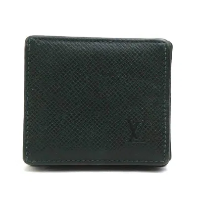 Pre-owned Louis Vuitton Dark Green Taiga Leather Coin Purse/coin Case ()