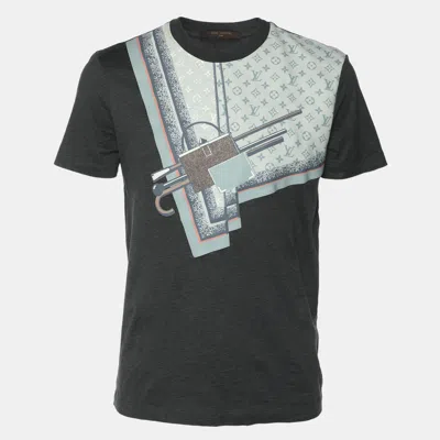 Pre-owned Louis Vuitton Dark Grey Cotton 2017 Graphic Print T-shirt Xs
