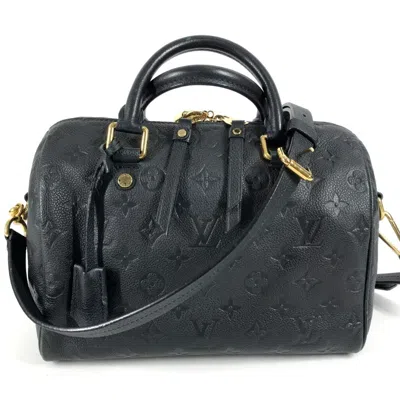 Pre-owned Louis Vuitton Dark Navy Monogram Empreinte Boston Bag Handbag Shoulder Bag () In Blue