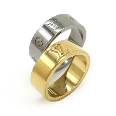 Pre-owned Louis Vuitton Dark Silver Gold Gold Plating Metal Band Ring ()