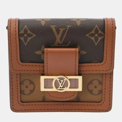 Pre-owned Louis Vuitton Dauphine Bb Brown Monogram Canvas Reverse Waist Bag